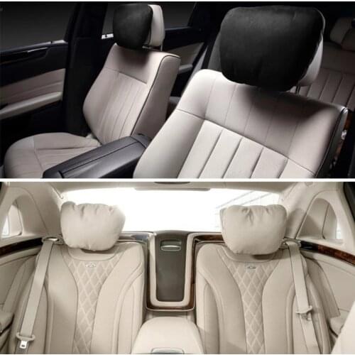 2 Pcs Universal Car Headrest S Class Ultra Soft Pillow For Mercedes Benz Maybach