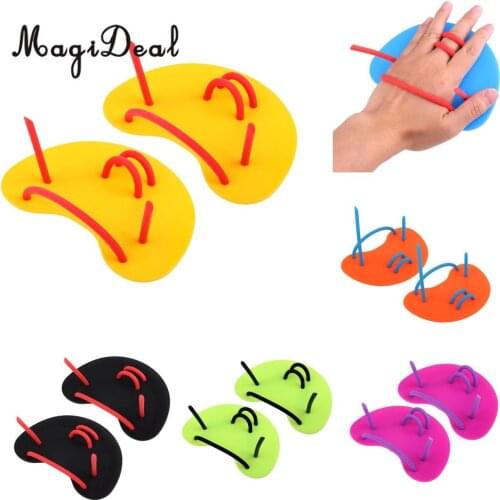 MagiDeal Swimming Water Resistance Hand Paddles Fins Gloves for Swim Pool Strength Power Training Fitness - Various Colors