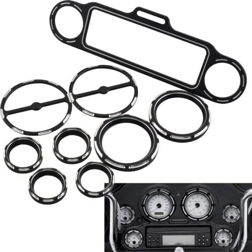 Motorcycle Inner Fairing Trim Burst Guage Panel Covers Radio Bezel Stereo Accent Trim Ring For Harley Electra glide Street glide