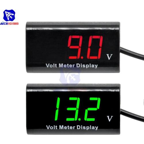 Diymore 0.56" LED Digital Voltmeter DC 3 -18V IPX6 Waterproof Voltage Panel Tester Detector with Wires for Car Motorcycle Bike
