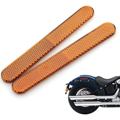 Motorcycle Rear Mudguard Amber Reflector Indicator Decal Sticker Bicycle Reflector For Harley XL883 XL1200 48 04-18