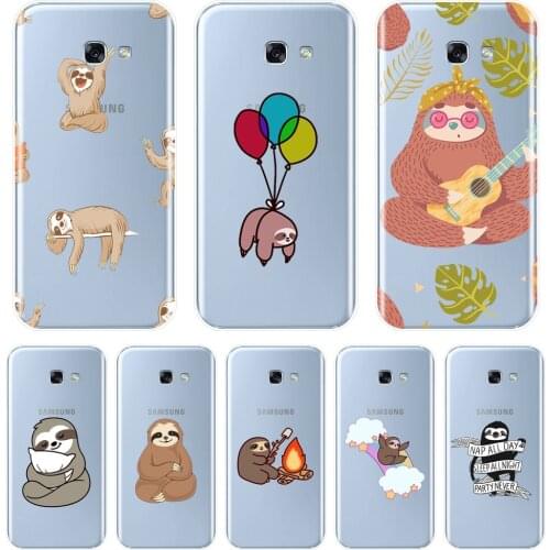 Back Cover For Samsung Galaxy A6 A7 A8 2018 A3 A5 2016 2017 Soft Silicone Kawaii Sloth Phone Case For Samsung A6 A8 Plus 2018
