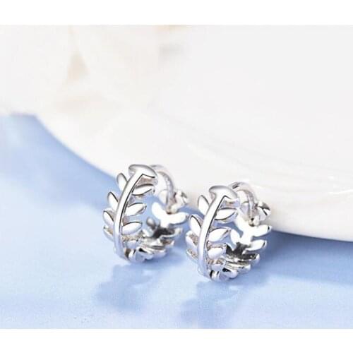 Temperament Gold Silver Color Plant Leaf Charm Earrings For Women 2019 New Trend 100% Silver Color Lady Fashion Jewelry Gifts