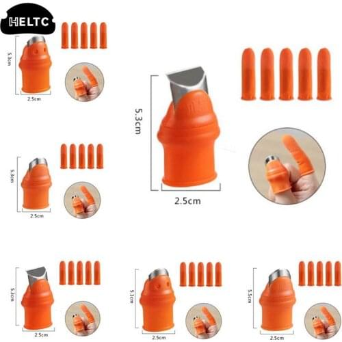 Vegetable Silicone Thumb Knife Finger Protector Harvesting Knife Plant Blade Scissors Separator Cutting Rings Garden Gloves