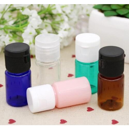 5ml Colorful PET Bottles Empty Small Plastic Jars With Flip Lids Mini Cosmetic Packaging Sample Bottle LX1288
