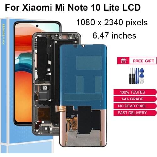 6.47" Original For Xiaomi Mi CC9 Pro / Mi Note 10 / Mi Note 10 Pro / Mi Note 10 Lite Display LCD Touch Screen Replacement Parts