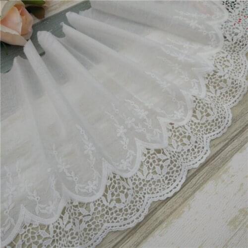 7yards Wide 23cm double cotton embroidery lace three-dimensional water soluble lace skirt lengthening garment accessories new