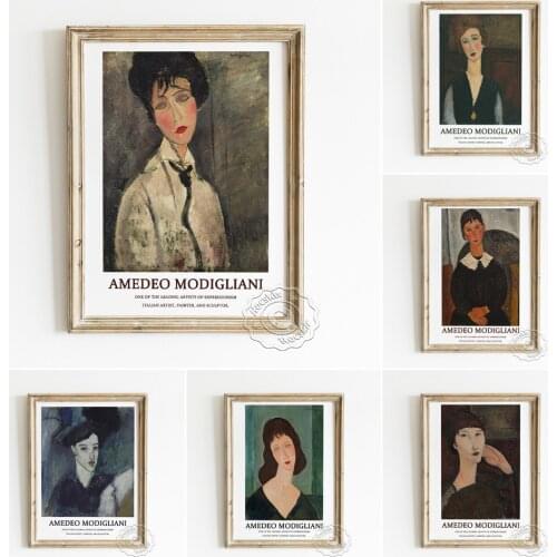 Amedeo Modigliani Woman With Bangs Poster, Portrait Of A Woman In A Black Tie Canvas Painting, Elvira With A White Collar Decor