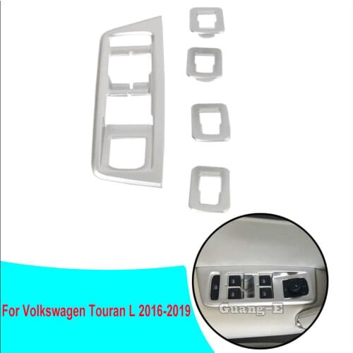 Car Door Window Glass Inner Panel Armrest Lift Switch Button Trim Frame For VW Volkswagen Touran L 2016 2017 2018 2019