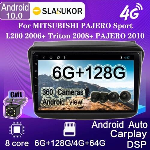 9" Android 10 2din Car Multimedia Player For MITSUBISHI PAJERO Sport/L200/2006+Triton/2008+ PAJERO 2010 Car Radio GPS Navigation
