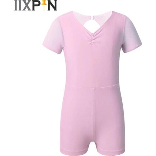 Ballet Leotard For Girls Gymnastics Leotard Tulle Splice Pinched Front Cutouts Back Kids Ballet Dance Unitard Biketard Dancewear