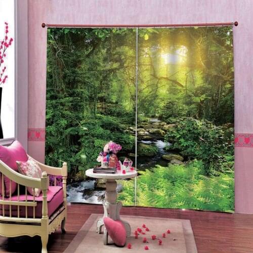 Large 3D Curtains Window Blackout Living Room Bedroom Cortina forest scenery Photo Curtains For Children Kitchen