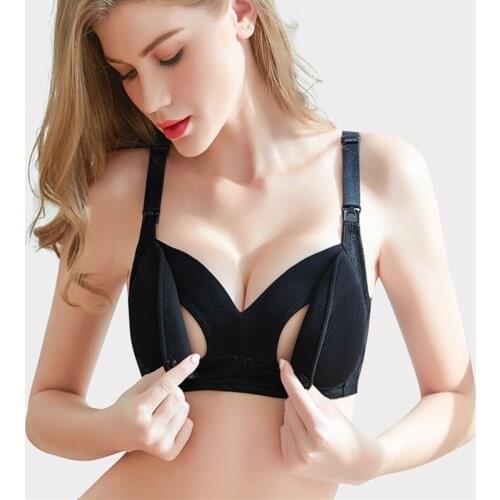 Maternity Bra Pregnant Mother Mother Open Chest Bra Pure Cotton Wire Sleepless Underwear Nursing Bra