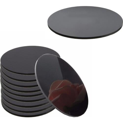 Black 3mm Acrylic Plastic Circular Plate Laser Cutting Round Mirror Diameter: 100mm