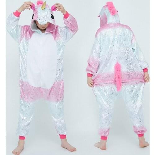 Kids Unicorn Pajamas Animal Sleepwear Winter Cartoon Stitch Onesies Childrens Pyjamas Boys Girls Unicornio Flannel Pajamas