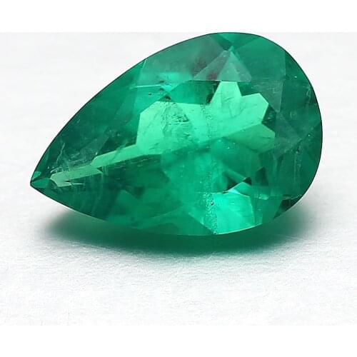 Hydrothermal Lab Grown Emerald Gemstone Colombia Pear Shape