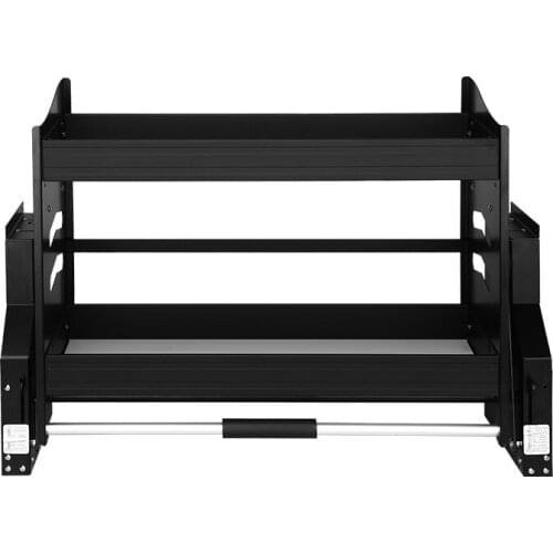 Kitchen hanging cabinet lifting basket stainless steel 304 double layer damping drop basket