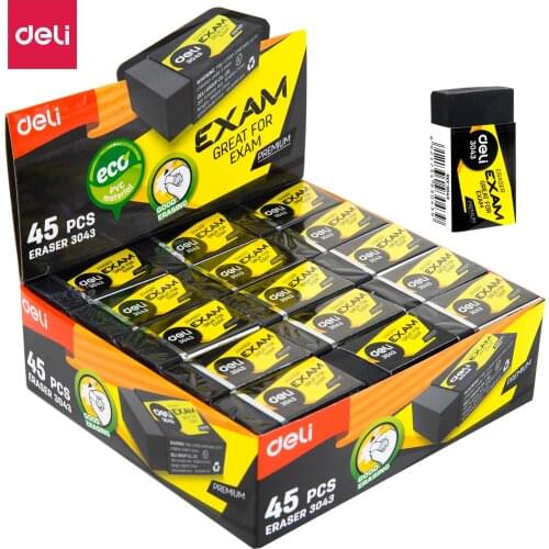 Deli Black Eraser 5PCS/LOT Exam 2B Pencil Rubber Erasers Gift Kids student stationery Flexible Professional Examination E3043