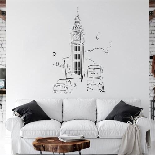 London Wall Sticker City Wall Decal For Living Room Home Decoration Revocable London Vinyl Art Mural Waterproof dw10638