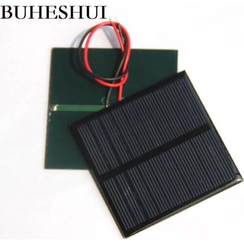BUHESHUI 0.7W 5V Mini Solar Panel+Cable Polycrystalline DIY Solar Cell Battery Charger For 3.7V Education 70*70MM Free Shipping