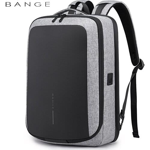 BANGE 2020 New Arrival Fashion Men 15"Laptop Backpack USB Recharge Technology Backpacks Anti-theft Waterproof Travel Backpack