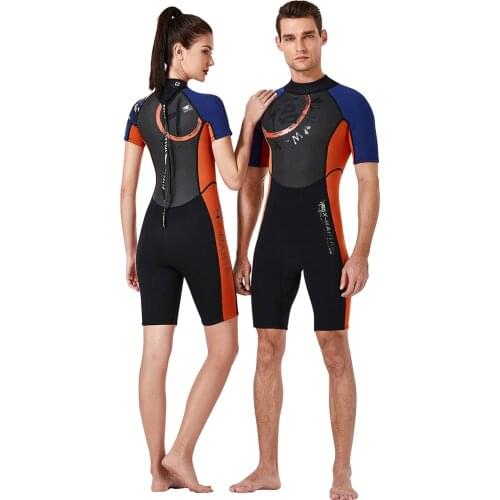 DIVE 3mm Neoprene Wetsuit One-piece Keep Warm Women Men Swimming Scuba Diving Bathing Suit Short Sleeve for Surf Snorkeling
