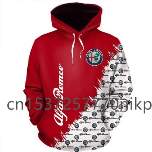 2021 New Alfa Romeo Mens Hoodie Hip Hop Mens Clothes Streetwear 3D Anime Oversized Hoodie High Quality Harajuku Sweatshirt