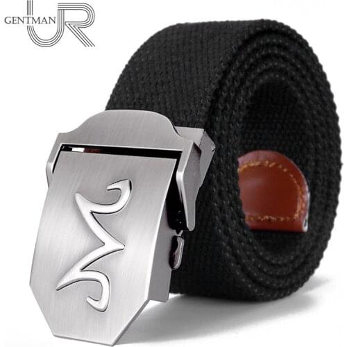 New Majin Buu Belt High Quality 3D M Letter Canvas Belt Man Women Luxury Military Tactical Belts Casual Jeans Belt