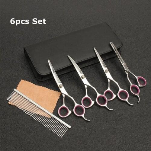 Hair Cutting Scissors Pet Dog Grooming Kit Stainless Steel Curved Shears Tools Puppy Hair Trimmer Pet Accessories