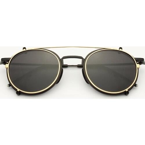 Vazrobe Clip Polarized Sunglasses Men Women Fit Over Glasses Frame Man Steampunk Vintage Double Mirrored Lens Driving Eyewear