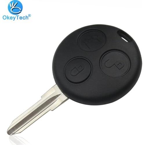 OkeyTech 3 Button Remote Key Shell Auto Car Key Cover Case Fob for Mercedes Benz Key Smart Fortwo 450 Forfour Roadster Chiave