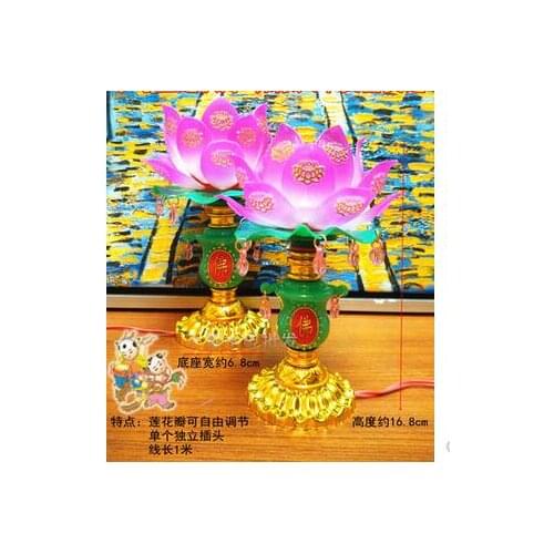 Wholesale a pair of jade vase lotus lanterns Buddhist lanterns candlesticks Buddha Changming Lamp for Lamp Sacrifice