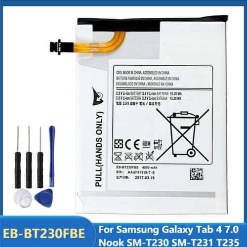 Original Replacement Tablet Battery EB-BT230FBE For Samsung Galaxy Tab 4 7.0 Nook SM-T230 SM-T231 T235 EB-BT230FBU 4000mAh