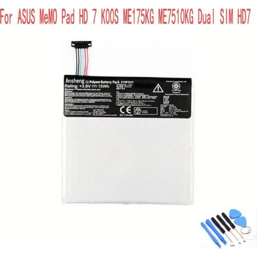 Ansheng Original C11P1311 3910mAh battery For Asus MeMO Pad HD 7 K00S ME175KG ME7510KG Dual SIM HD7 Mobile phone
