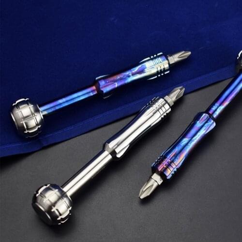 Titanium Alloy EDC Screwdriver Disassembly Home Portable Gadget Cross Bit Riding Equipment Screwdriver