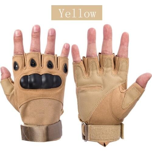 Army Military Tactical Gloves Paintball Airsoft Shooting Combat Anti-Skid Bicycle Hard Knuckle Half finger Gloves Touch Screen