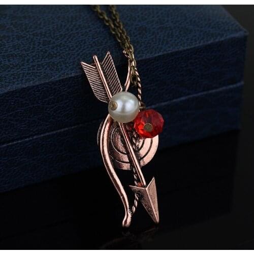 Teen Wolf Arrow Bow Pendants Necklaces Chain necklace for Woman Girls Vintage Accessories