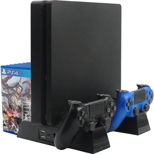 For PS4 Slim Pro Console Charger Stand Gamepad Joystick Charging Cooling Station Game Disc Storage Rack For Playstation 4