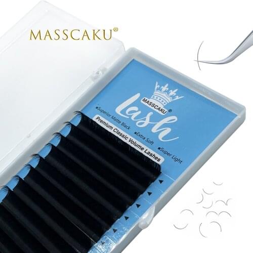 MASSCAKU 12 rows super soft mink eyelash extension false eyelashes individual eyalashes makeup maquiagem cilios makeup tool