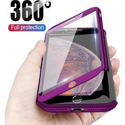 Luxury 360 Full Protection Phone Case for iPhone 11 Pro Max XR XS X 8 7 6 6S Plus 5 5S SE Phone Cases with Free Tempered Glass