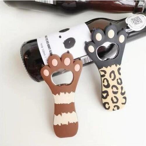 Cartoon Cute Animal Paw Wine Bottle Opener Beer Bottle Openers Cat Magnet Refrigerator Sticker Dog Fridge Magnet Beer Opener