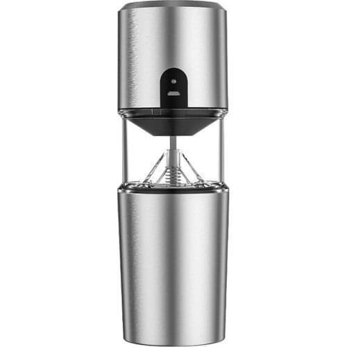 Silver Coffee Grinder Mini Stainless Steel Electric Portable Rechargeable Grinder Conical Coffe Bean Mill Kitchen Tool Grinders