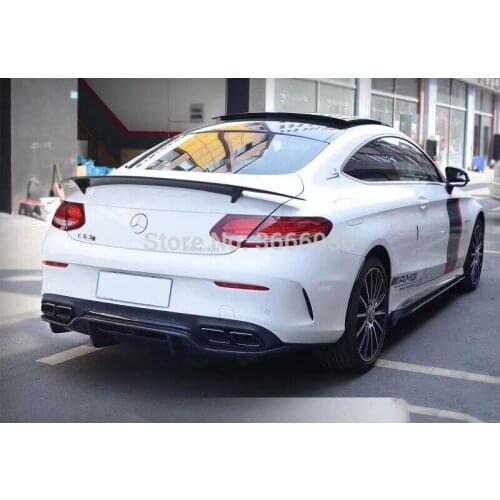 SHCHCG For Benz W205 2-door C Class C180 C200 C250 C300 C350 C400 2015-2017 Car Styling Carbon Fiber Rear Spoiler Trunk Wing