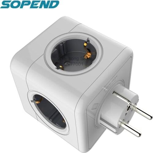 Sopend Smart Multiple European Plugs Power Strip with Usb Ports Powercube Electric Charger Adapter Wall Socket Tee 220 for Phone