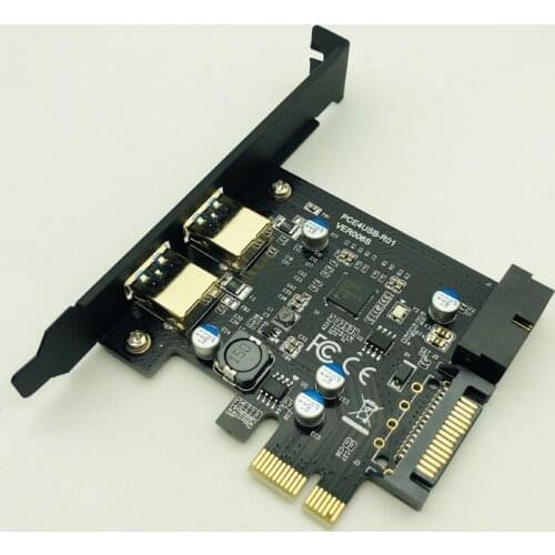 Super Speed USB 3.0 PCI-E 2 Port PCI Express Expansion Card 19-Pin Power Connector for Desktops PC PCI Express USB 3.0 Cards NEW