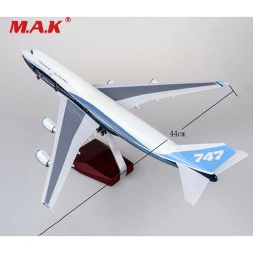 New stock 1:150 Scale Airplane1:150 B747 Boeing 747-400 Plane Model Replica Resin 47cm Long Diecast Aircraft Model With light