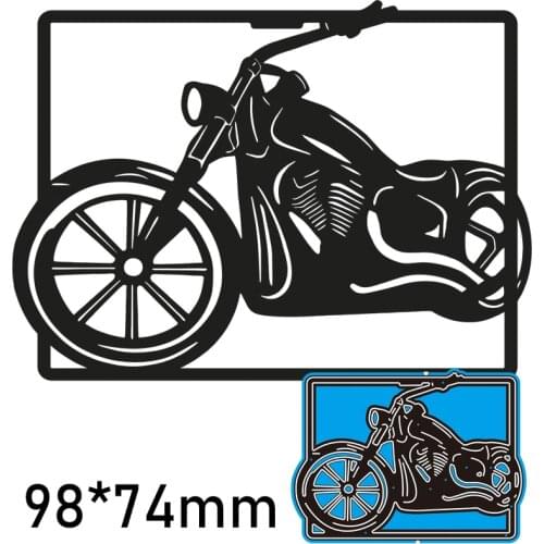 Cutting Dies Cool Motorcycle Stencil Craft for Scrapbook Stamps Dies Embossing Paper Gift Card 98*74mm