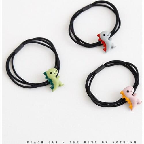 2019 new personality cute little dinosaur hair rope headdress wild tie hair rubber band girl head rope hair ring