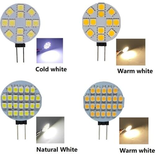 10PCS G4 Socket 5050 SMD led Bulb on DC 12V Replace Halogen Bi-pin Lamp LED Bulb 2.4W 4.8W Warm cold white led lights
