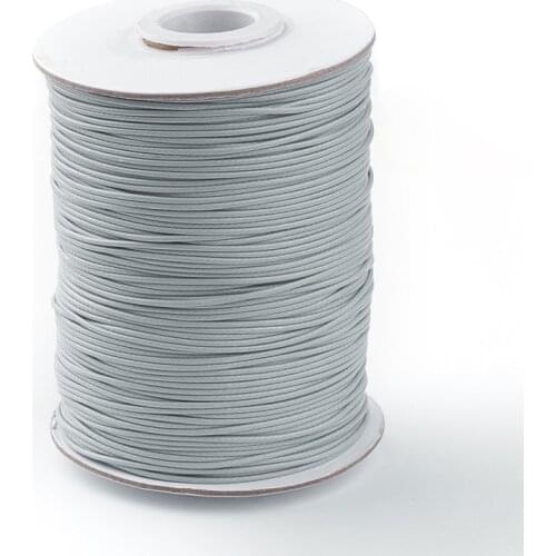 Pandahall Waxed Polyester Cord, Gray, About 1.0mm thick, 185yard/roll